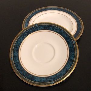 Four  Doulton bread plates and four Royal Doulton saucers.  Biltmore pattern.